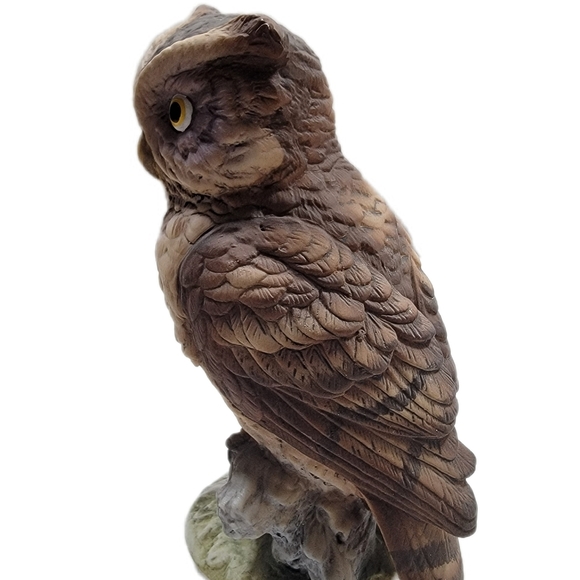 Vintage Lefton Owl Hand Painted Figurine Porcelain Bisque Japan KW866 6" - Picture 7 of 7